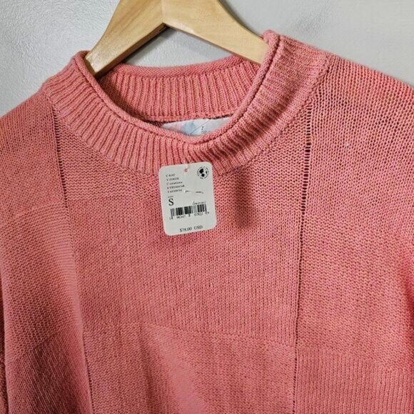 NWT FREE PEOPLE BEACH CORAL/CORA CREW NECK PULLOVER SWEATER COTTON SIZE SMALL - Picture 9 of 16